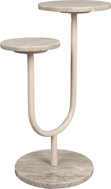 Dutchbone Bijzettafel Miral Marmer 40 x 25cm Beige Rond