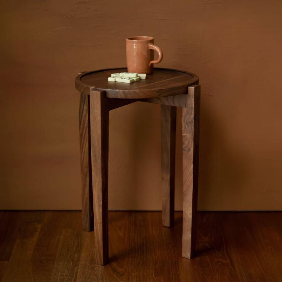 Dutchbone Bijzettafel Shane Acaciahout 40cm Bruin Rond