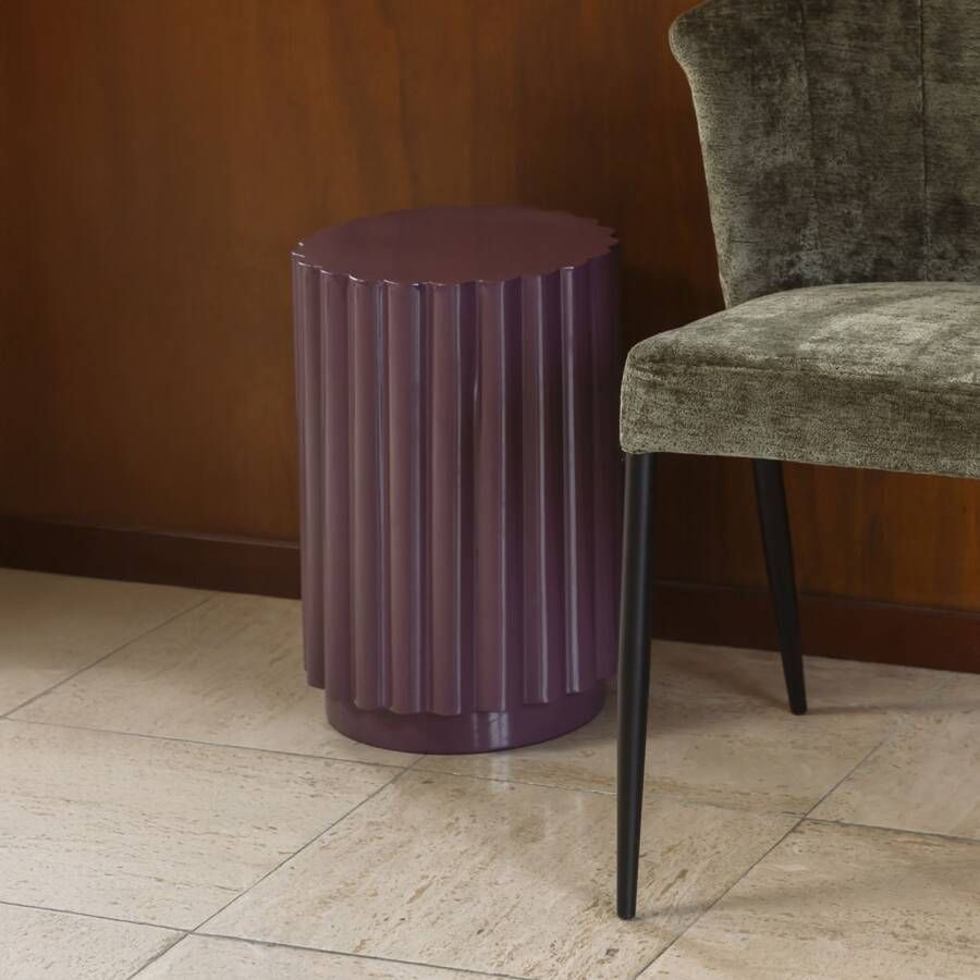 Dutchbone Bijzettafel Kruk Camila Plum Rond