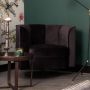 Dutchbone Draaibare Fauteuil 'Flower' kleur Zwart - Thumbnail 2