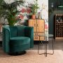 Dutchbone Draaibare Fauteuil 'Flower' kleur Groen - Thumbnail 2