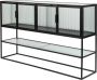 Dutchbone Dressoir Boli Glas en metaal 150cm Zwart - Thumbnail 2