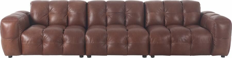 Dutchbone | Bank Hackman 4 5-zitsbank Leather Chocolate | Zitmeubels woonkamer | 4 5-zitsbank - Foto 2