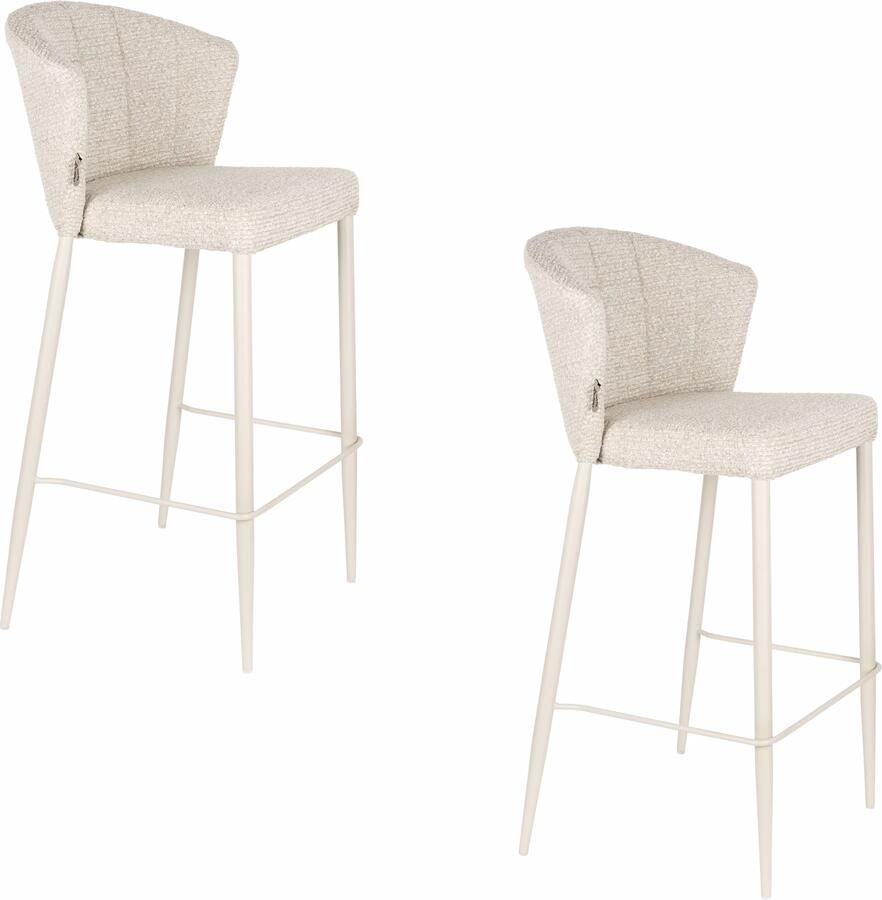 Dutchbone Barkruk Georgia Chenille Beige (zithoogte 75cm)