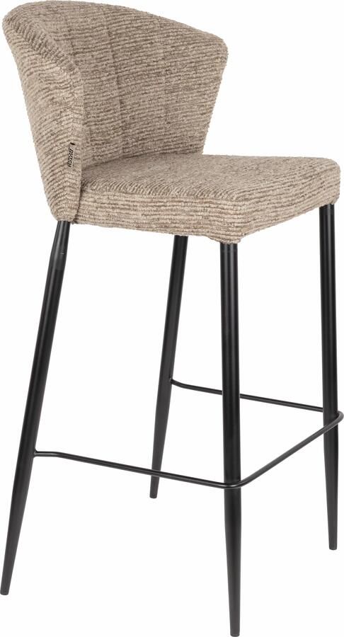 Dutchbone Barstoel Georgia Soft Velvet Bruin (zithoogte 75cm)