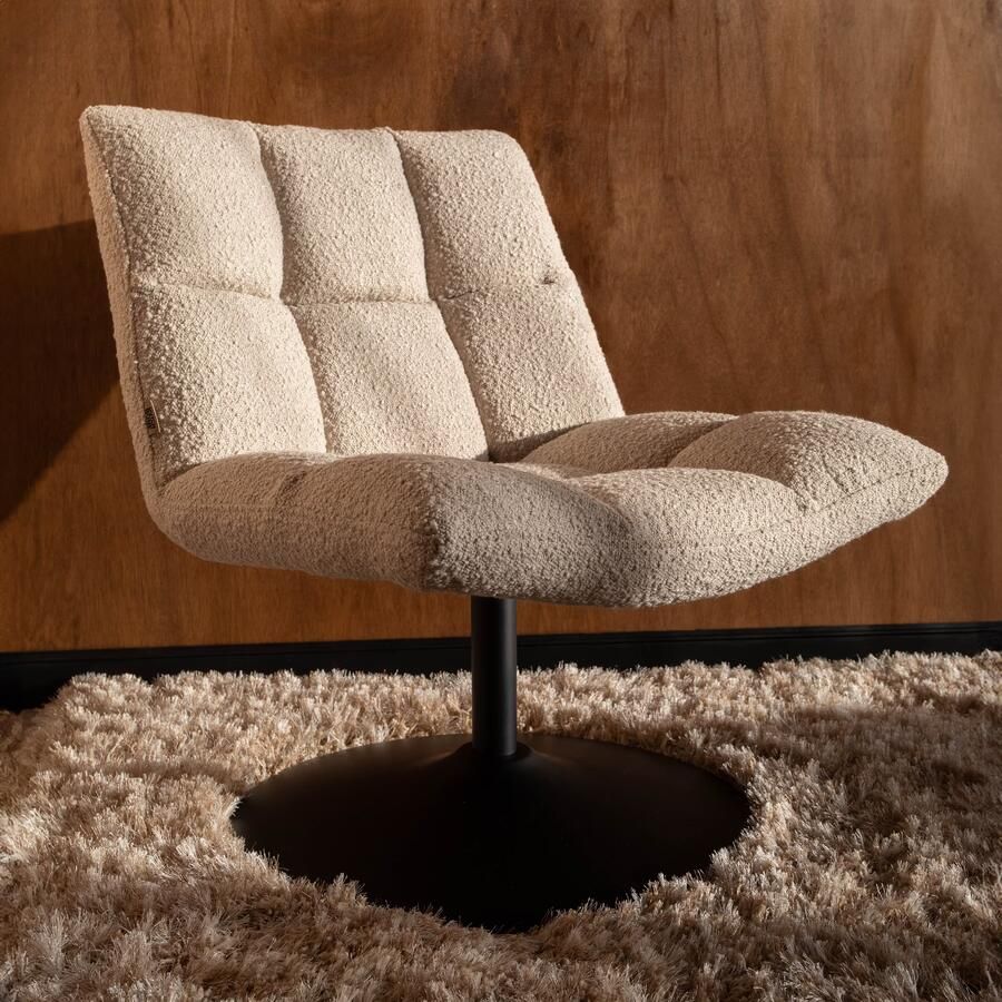 Dutchbone Draaifauteuil Bar Bouclé Beige
