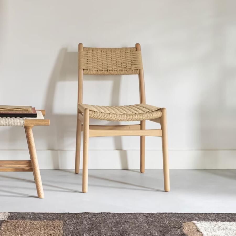 Dutchbone Eetkamerstoel Cecile Gevlochten touw Naturel
