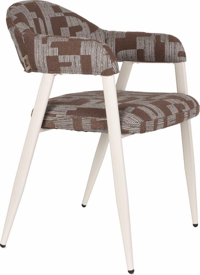 Dutchbone Eetkamerstoel Miyo Geweven stof Bruin Beige