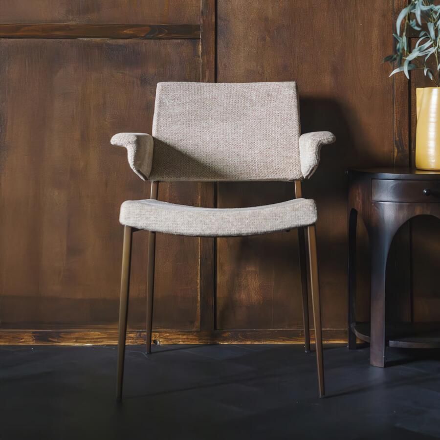 Dutchbone | Dutchbone | Armstoel Portland Beige | Zitmeubels eetkamer | Armstoel | Zitmeubels eetkamer | Armstoel