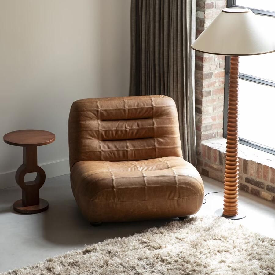 Dutchbone | Fauteuil Wyatt Wax Leather Cognac | Zitmeubels woonkamer | Fauteuil