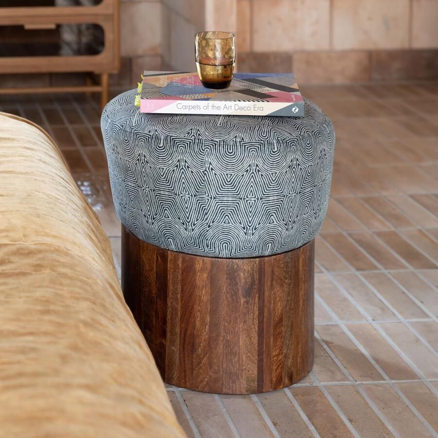 Dutchbone Kruk Fragment Mangohout en stof Bruin