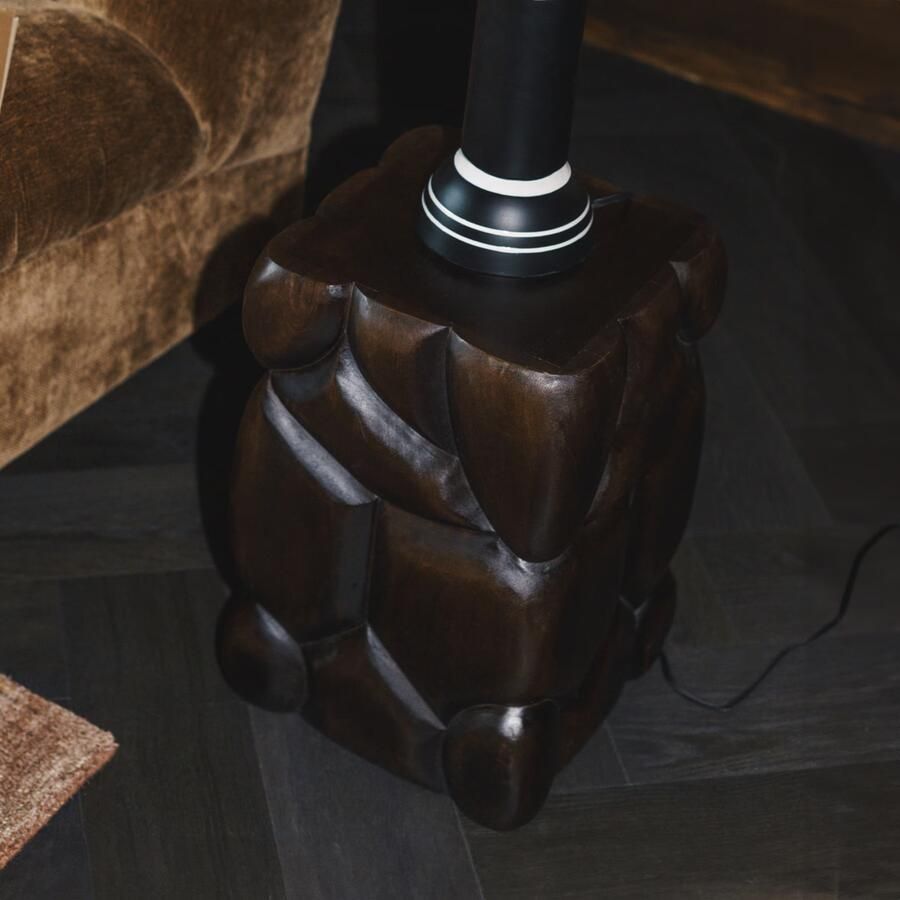 Dutchbone Krukje Bijzettafel Brooklyn Mangohout 30 x 30cm Bruin Vierkant