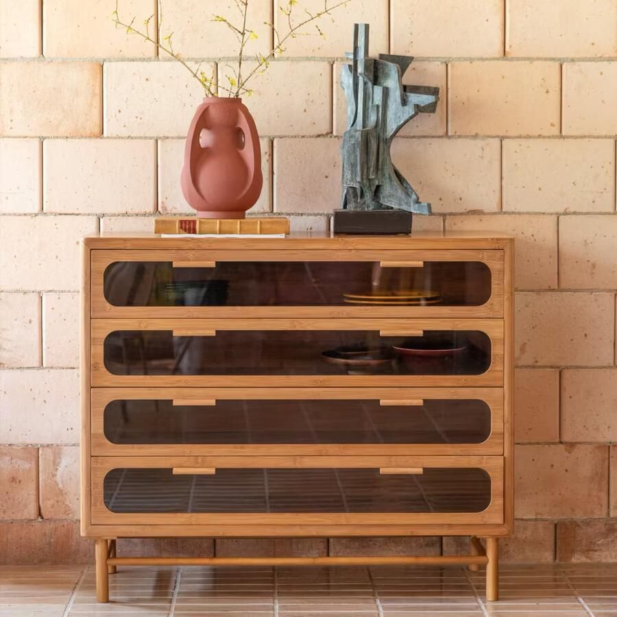 Dutchbone Ladekast Caroun Bamboe 88 x 105cm Bruin