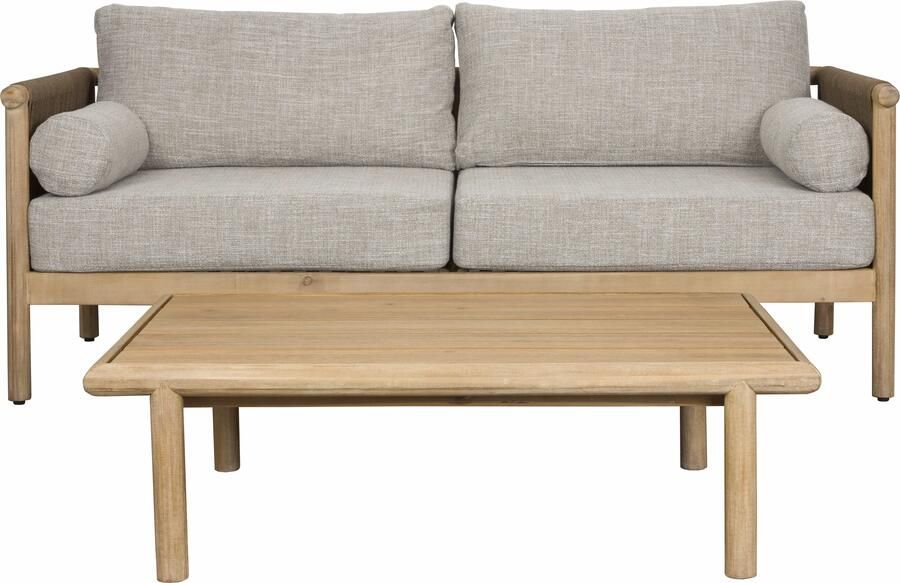 Dutchbone Loungeset Oasis Acaciahout en touw Met tuinbank en loungetafel Naturel