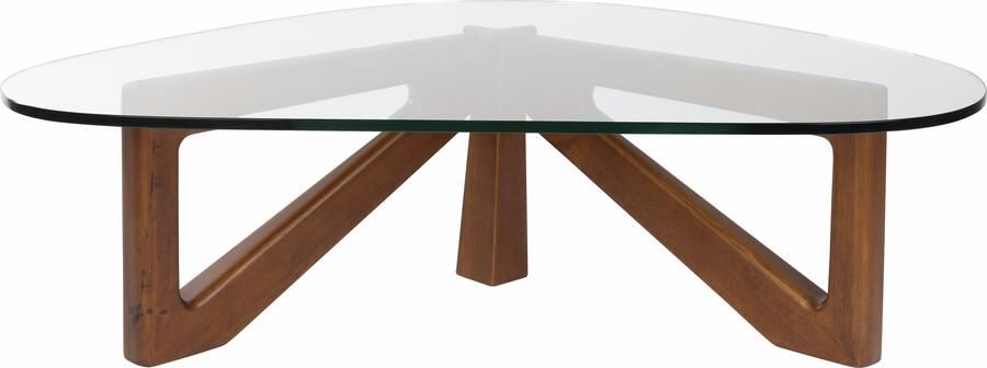 Dutchbone Organische Salontafel Norwin Glas en hout 126 x 90cm Bruin
