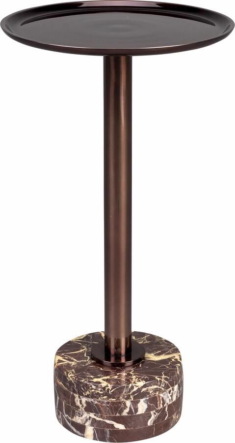 Dutchbone Ronde Bijzettafel Pose Marmer 25cm Koper