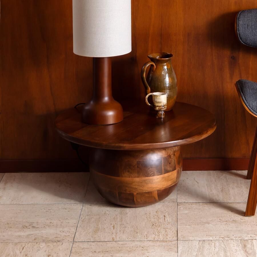 Dutchbone Ronde Salontafel Oblivian Mangohout 70cm Bruin