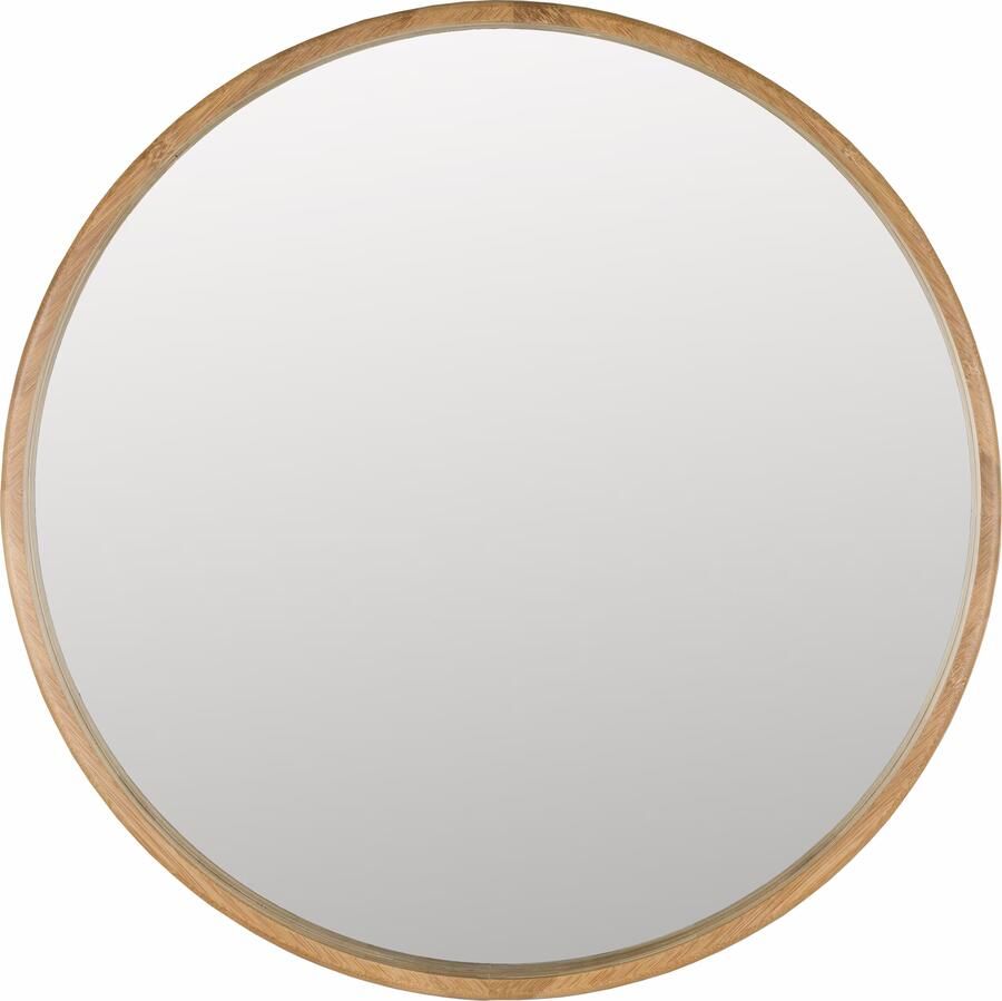 Dutchbone Caroun Spiegel| Wandspiegel Rond Middel 60x60 Hout Bruin