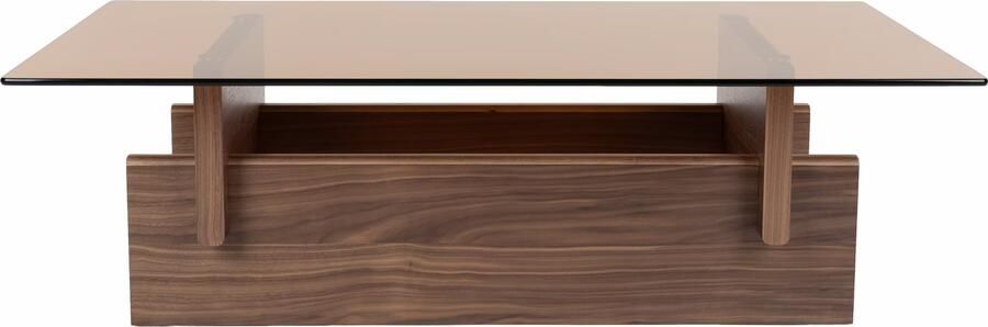 Dutchbone Salontafel Lucifer Glas & Walnoot 100 x 60cm Bruin
