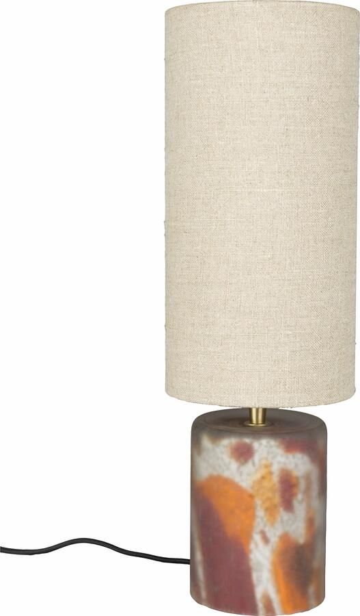 Dutchbone Tafellamp Earl Geweven stof en glas Oranje