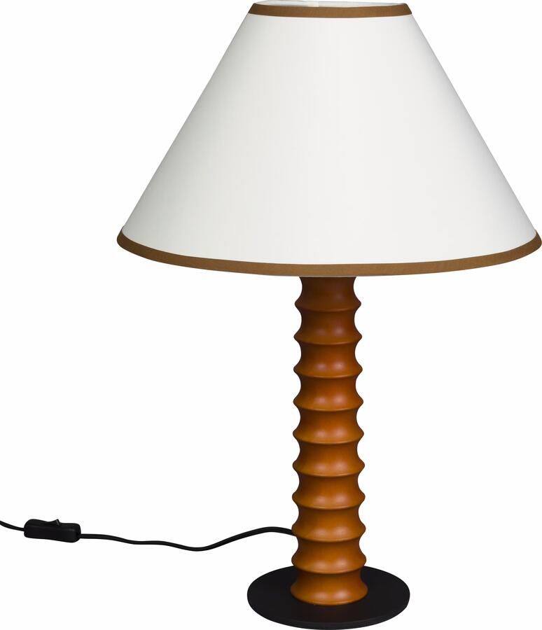 Dutchbone Tafellamp Horace Katoen en eikenhout Wit