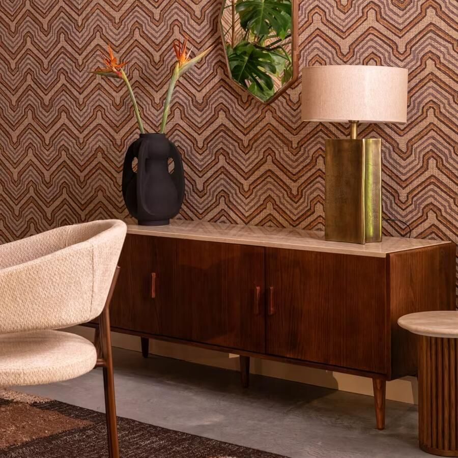 Dutchbone Tafellamp Rico Linnen 62cm hoog Goud