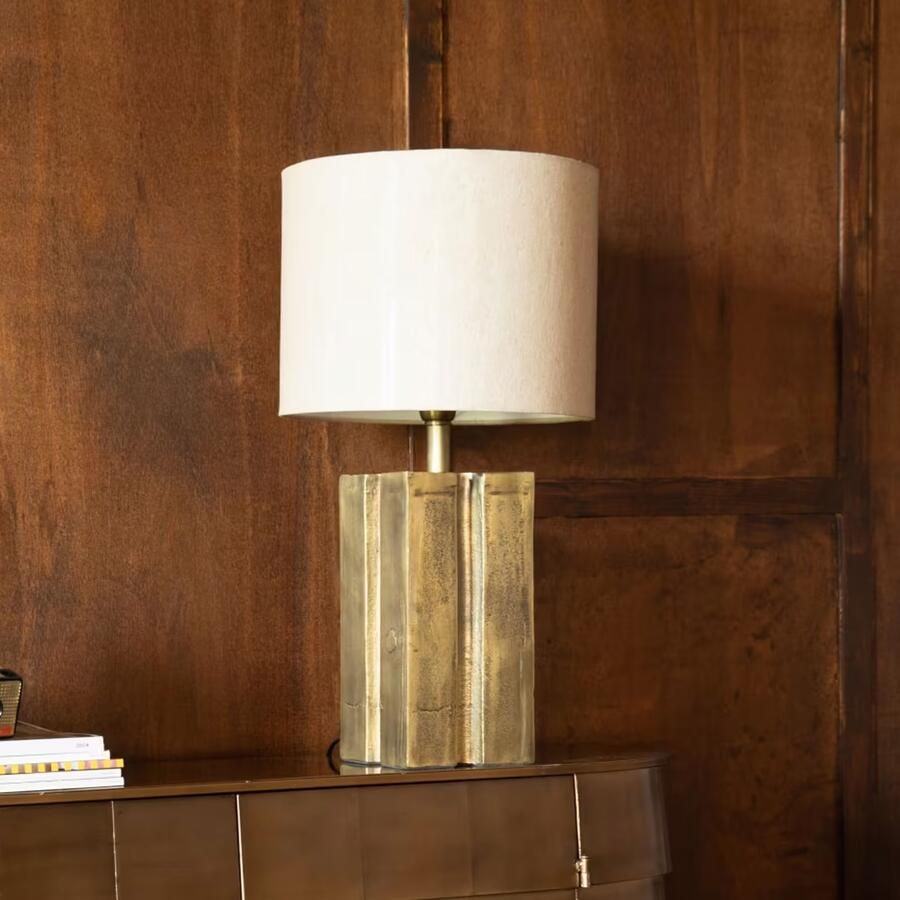 Dutchbone Tafellamp Roc Linnen 62cm hoog Wit