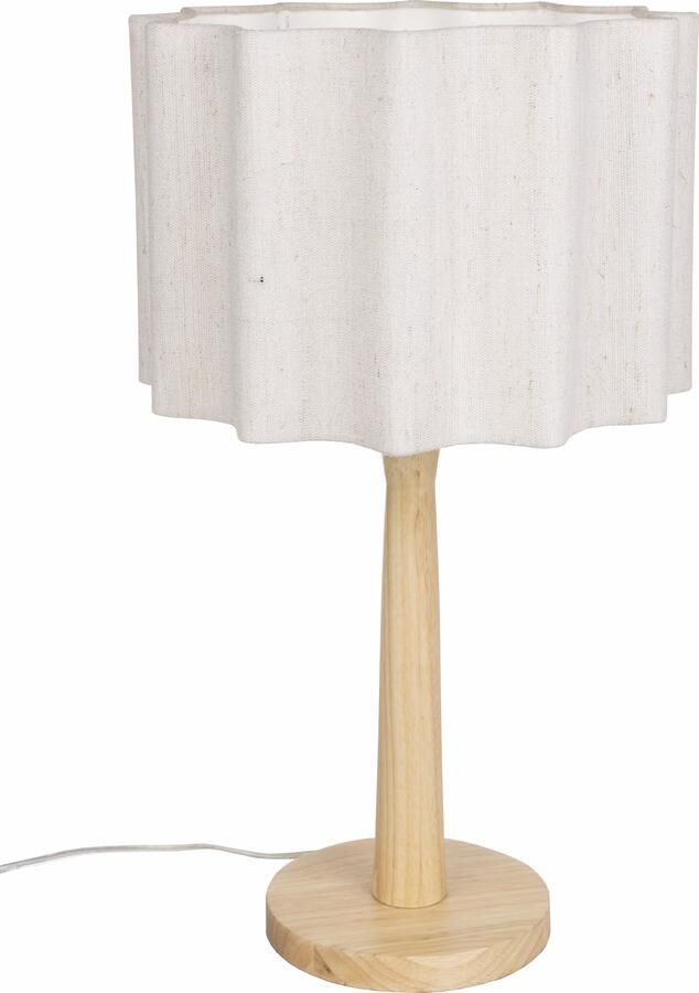 Dutchbone Tafellamp Scallop Jute en hout 51cm hoog Naturel