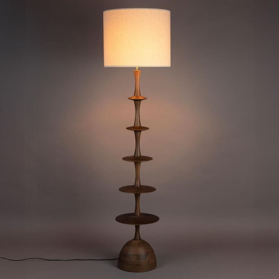 Dutchbone | Dutchbone | Vloerlamp Cath Walnut | Woonaccessoires | Vloerlamp | Woonaccessoires | Vloerlamp