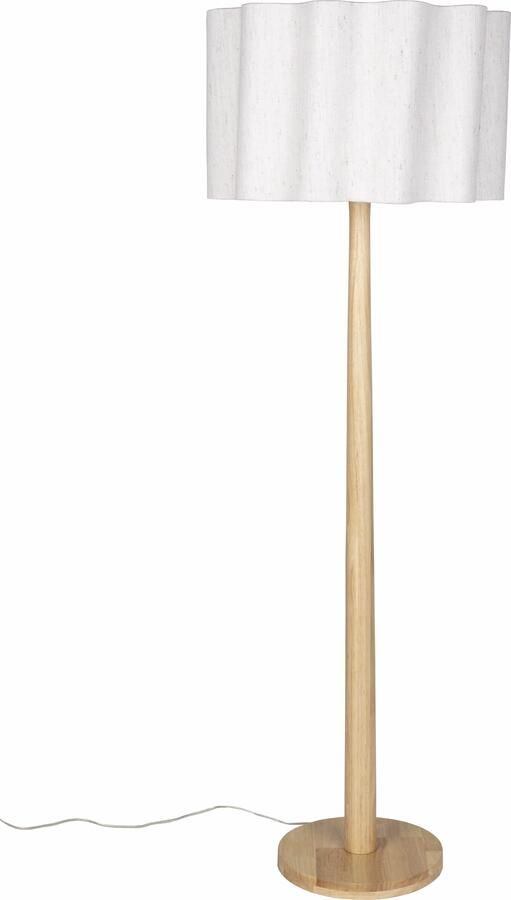 Dutchbone Vloerlamp Scallop Jute en hout 150cm hoog Naturel