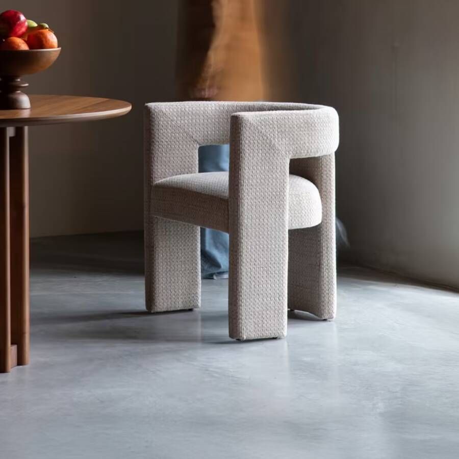 Dutchbone Eetkamerstoel Medina Geweven stof Beige