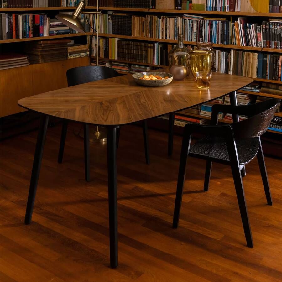 Dutchbone Eettafel Clover Notenhout 165 x 90cm Bruin - Foto 3