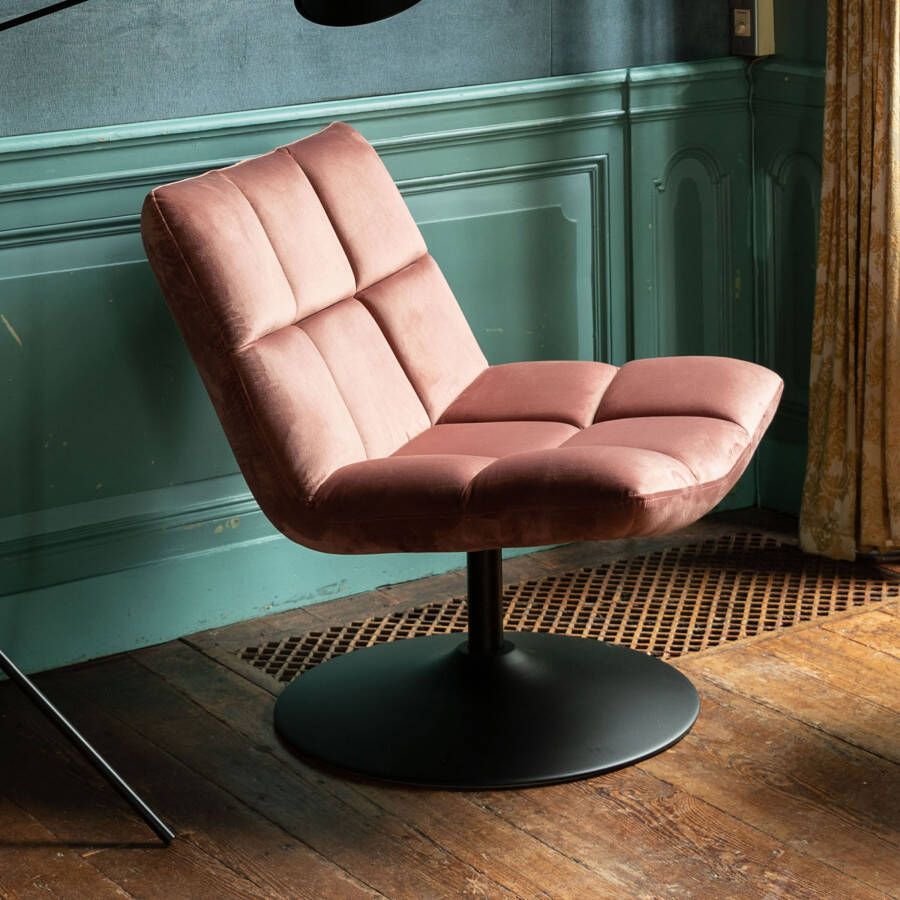 Dutchbone Fauteuil 'Bar' Velvet kleur Roze