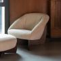 Dutchbone Fauteuil Emilius Bouclé en rubberhout Beige - Thumbnail 2