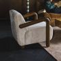 Dutchbone Fauteuil Robinson Chenille en rubberhout Beige - Thumbnail 2