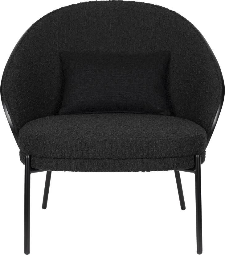 Dutchbone Fauteuil Rodin Essenhout en bouclé Zwart