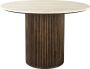 Dutchbone Ronde Eettafel Arda Walnoot en travertin 115cm Bruin - Thumbnail 1