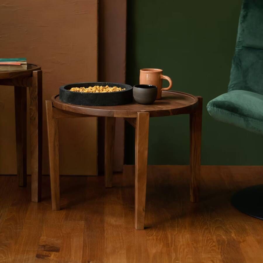 Dutchbone Salontafel Shane Acaciahout 59cm Bruin Rond