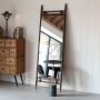 Dutchbone Spiegel Riva 180 x 59.5cm beukenhout leer messing Passpiegel - Thumbnail 2