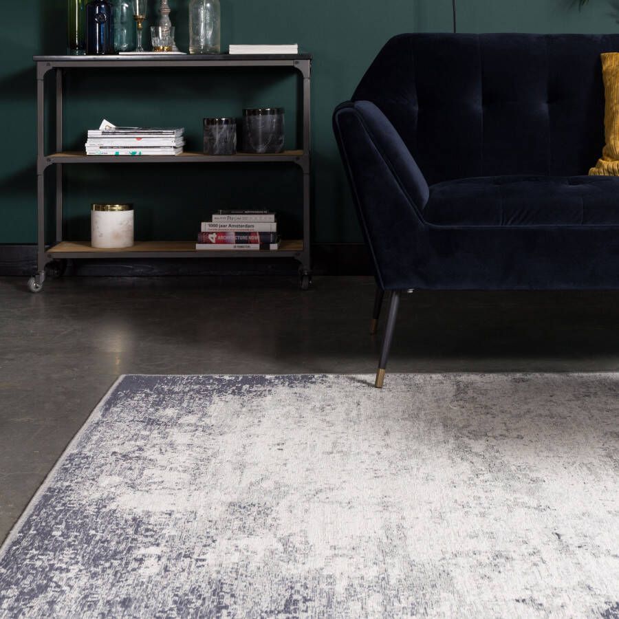 Dutchbone Vloerkleed 'Caruso' 170 x 240cm kleur Distressed Blue