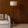 Dutchbone Vloerlamp Jackson Travertin en hout 157cm hoog Bruin - Thumbnail 2