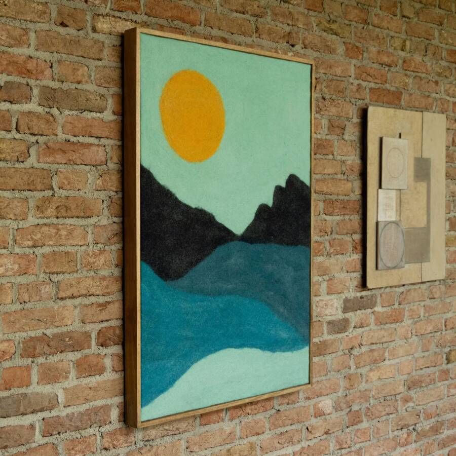 Dutchbone Wanddecoratie Gandhi Vilt 100 x 70cm Blauw