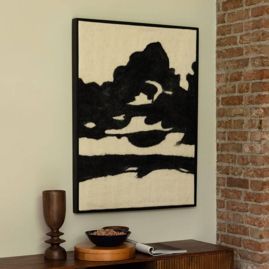 Dutchbone Wanddecoratie Sameer Vilt 100 x 74cm Zwart