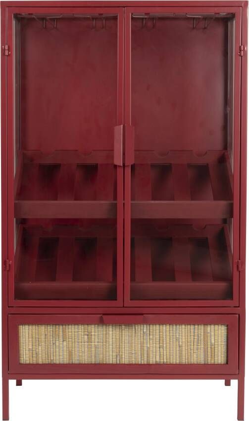 Dutchbone Wijnkast Mori Sparrenhout 130 x 60cm Rood