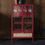 Dutchbone Wijnkast Mori Sparrenhout 130 x 60cm Rood - Thumbnail 2