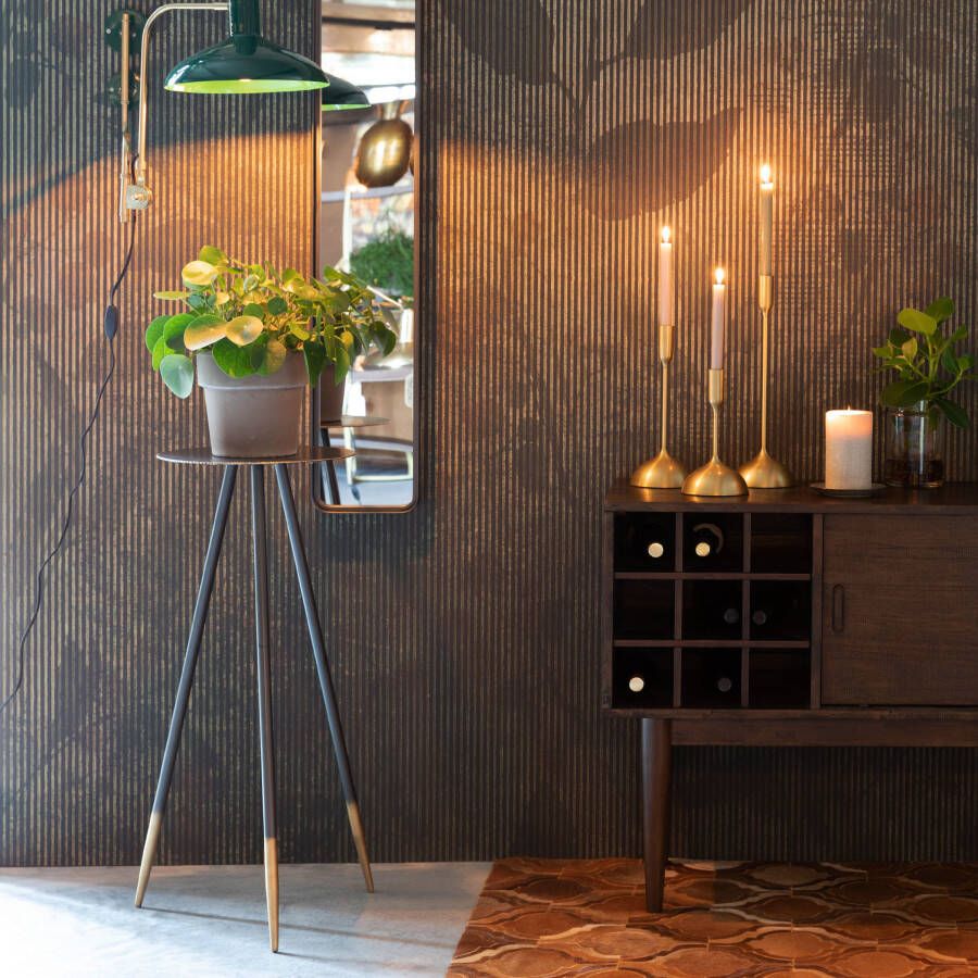 Dutchbone Stalwart Low plantenstandaard Set van 2 Zwart