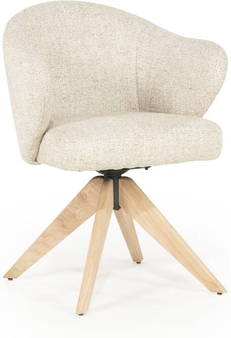 Eleonora Draaibare Eetkamerstoel Connor Eiken onderstel Beige