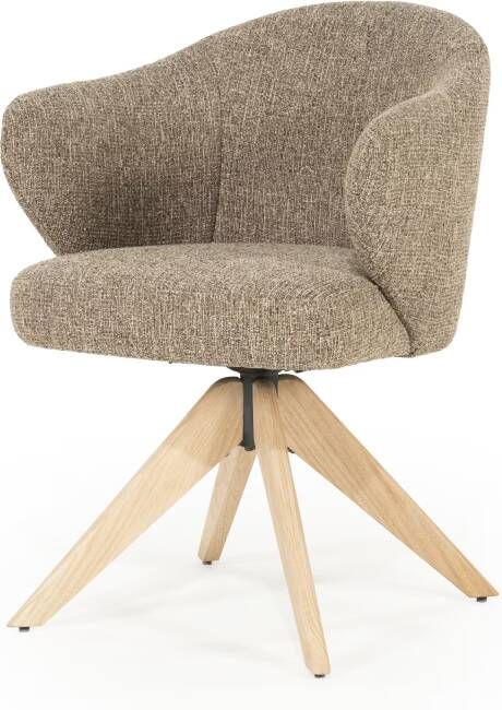 Eleonora Draaibare Eetkamerstoel Connor Eiken onderstel Bruin