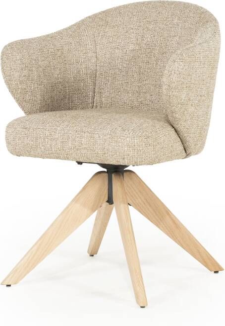 Eleonora Draaibare Eetkamerstoel Connor Eiken onderstel Taupe