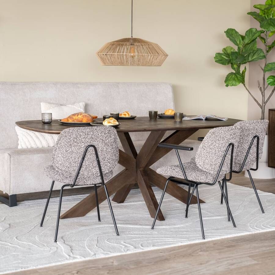 Eleonora Eettafel Nikki Mangohout 280 x 100cm Bruin Ovaal